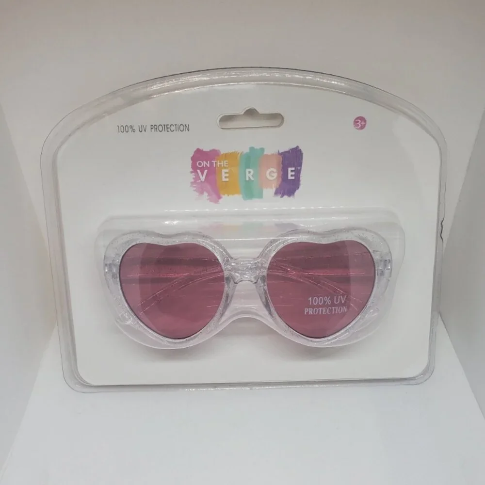 On the Verge Crystal Heart Shaped Sunglasses - NEW